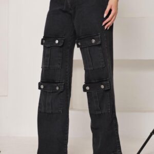 07 Calça Cargo Jeans Grafite