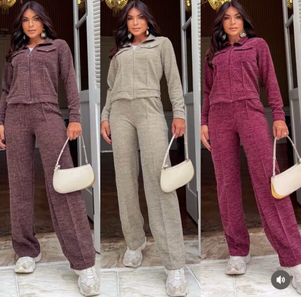 Conjunto Malha Plush Vinho