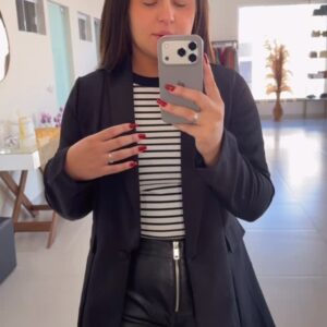 14 Blazer Alfaiataria Alongado Preto