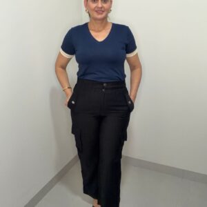 19 Calça Pantalona Cargo Preta